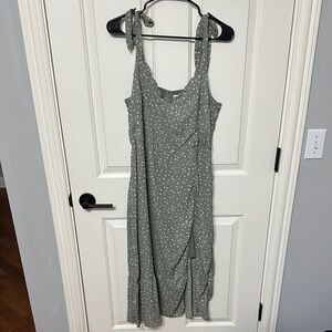 Abercrombie & Fitch Green Polka Dot Midi Dress
